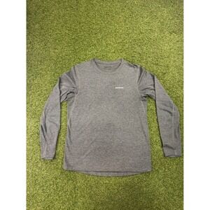 Patagonia Mens Long Sleeve Performance Shirt Heather Grey Crew Neck Medium